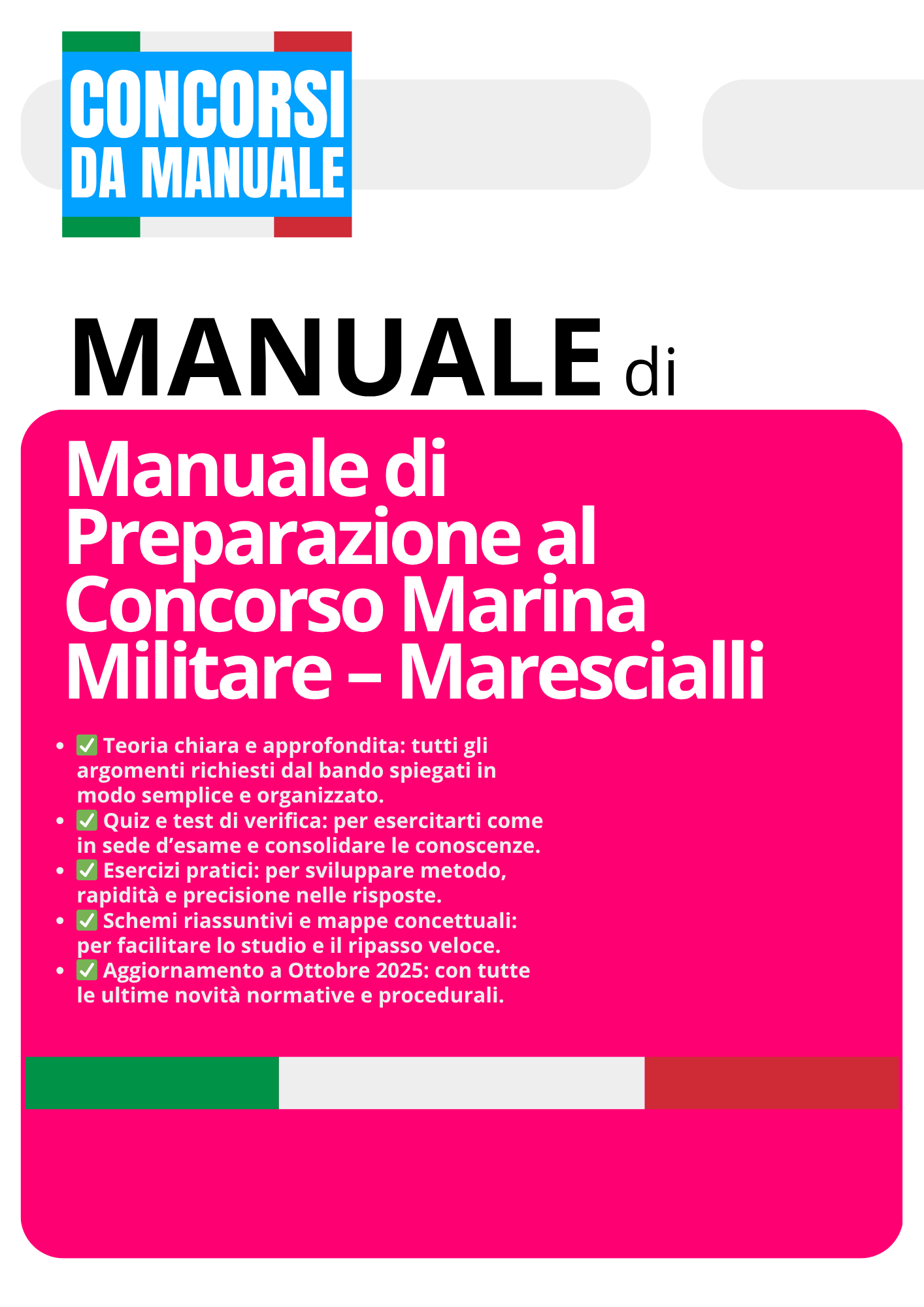 Manuale Concorso Marina Militare Marescialli – Teoria, Quiz, Esercizi e Schemi (PDF)