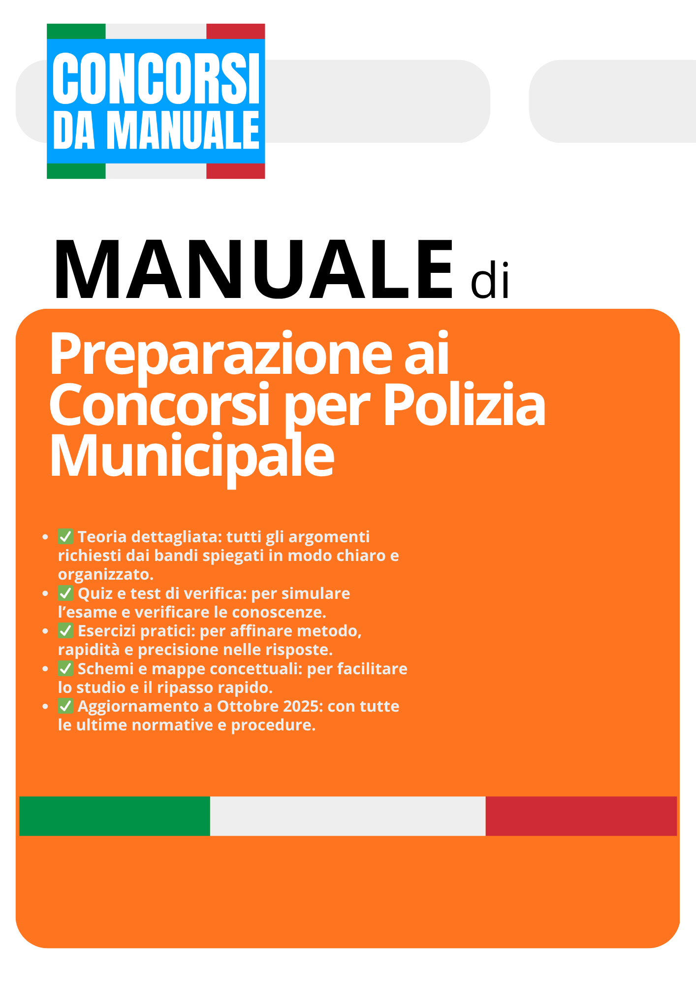 Manuale Concorso Polizia Municipale – Teoria, Quiz ed Esercizi (PDF)