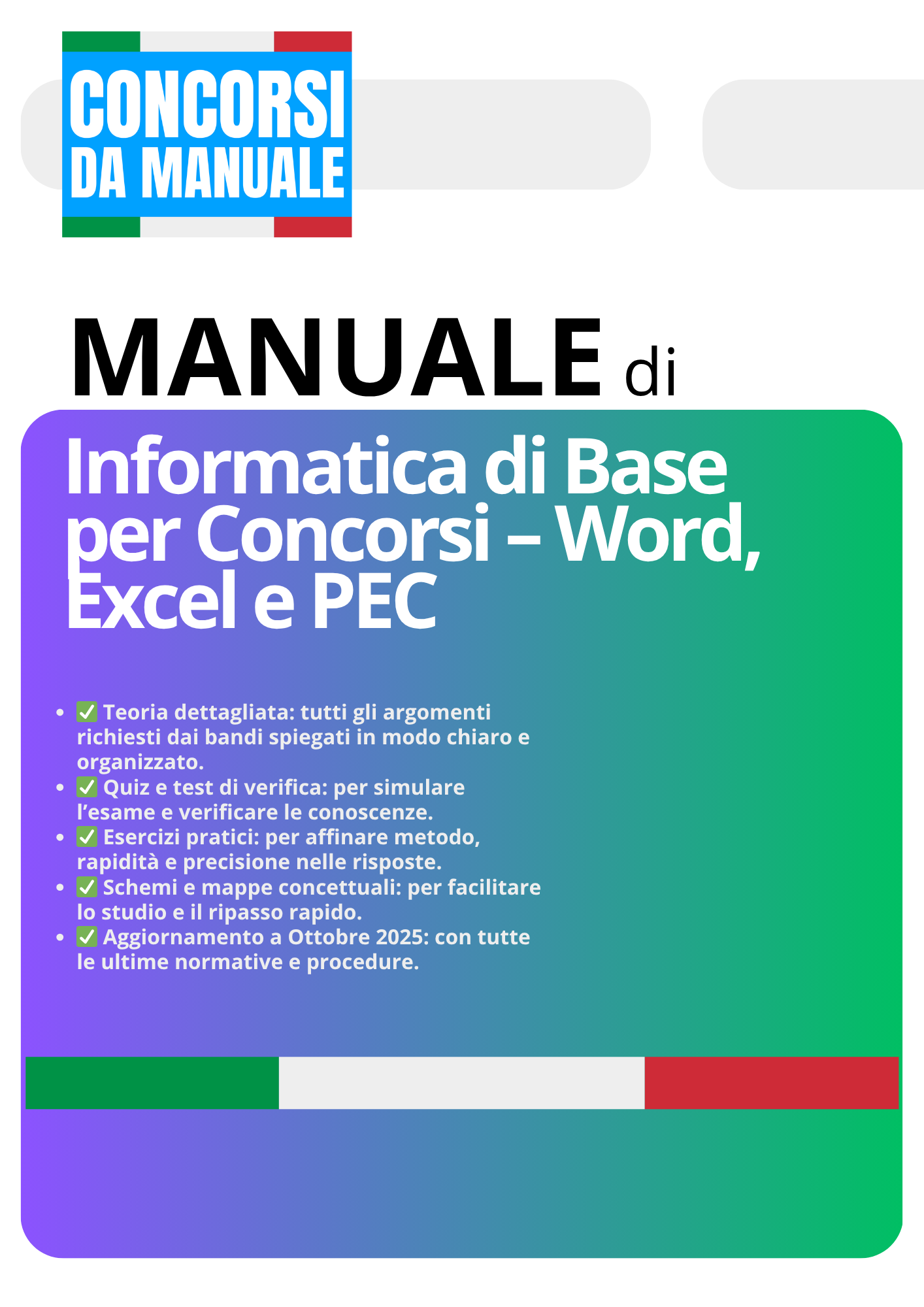 Informatica di Base per Concorsi Word, Excel e PEC (PDF)